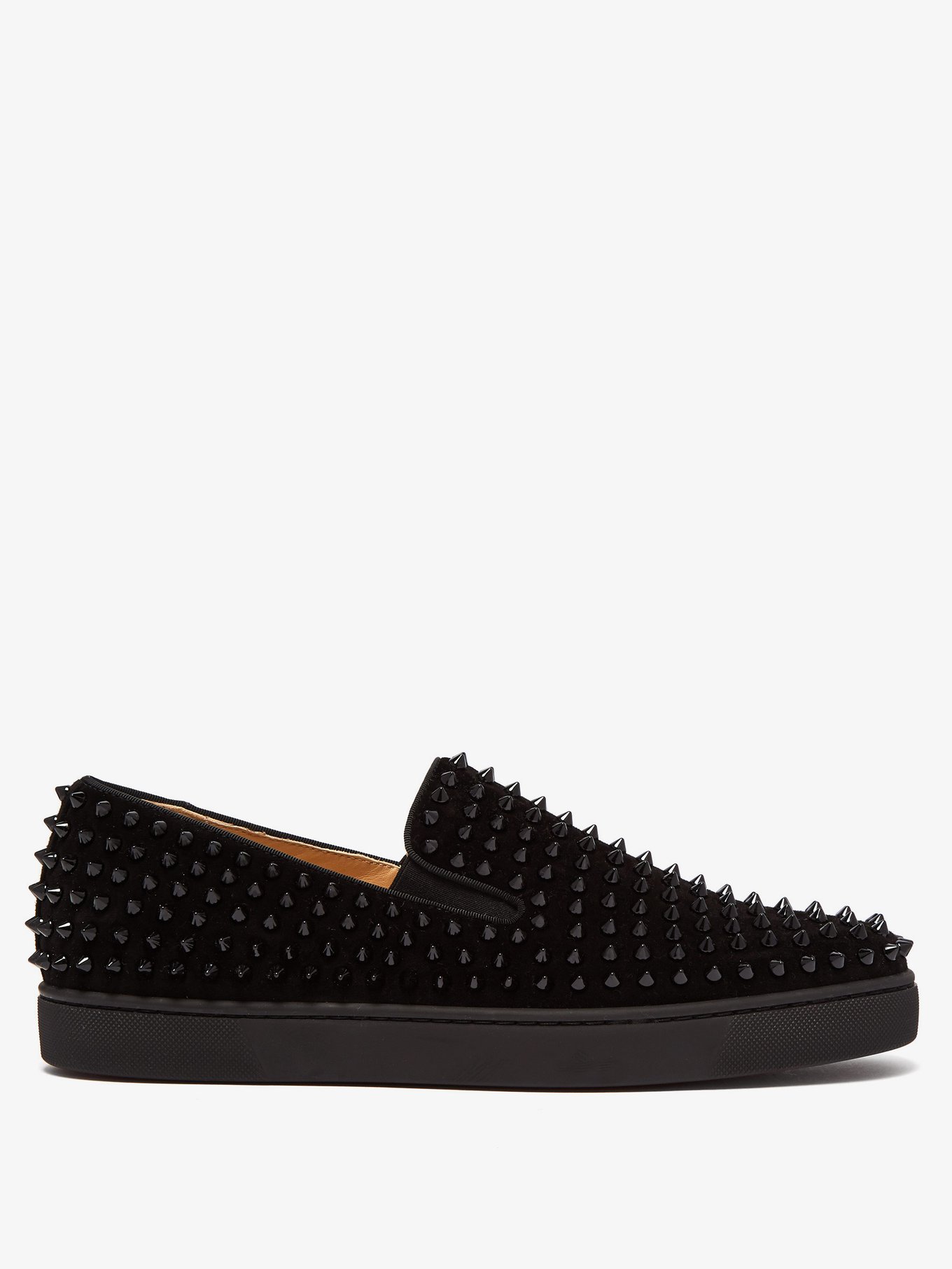 Latterlig udvande Opiate Black Roller-Boat spike-embellished suede trainers | Christian Louboutin |  MATCHESFASHION US