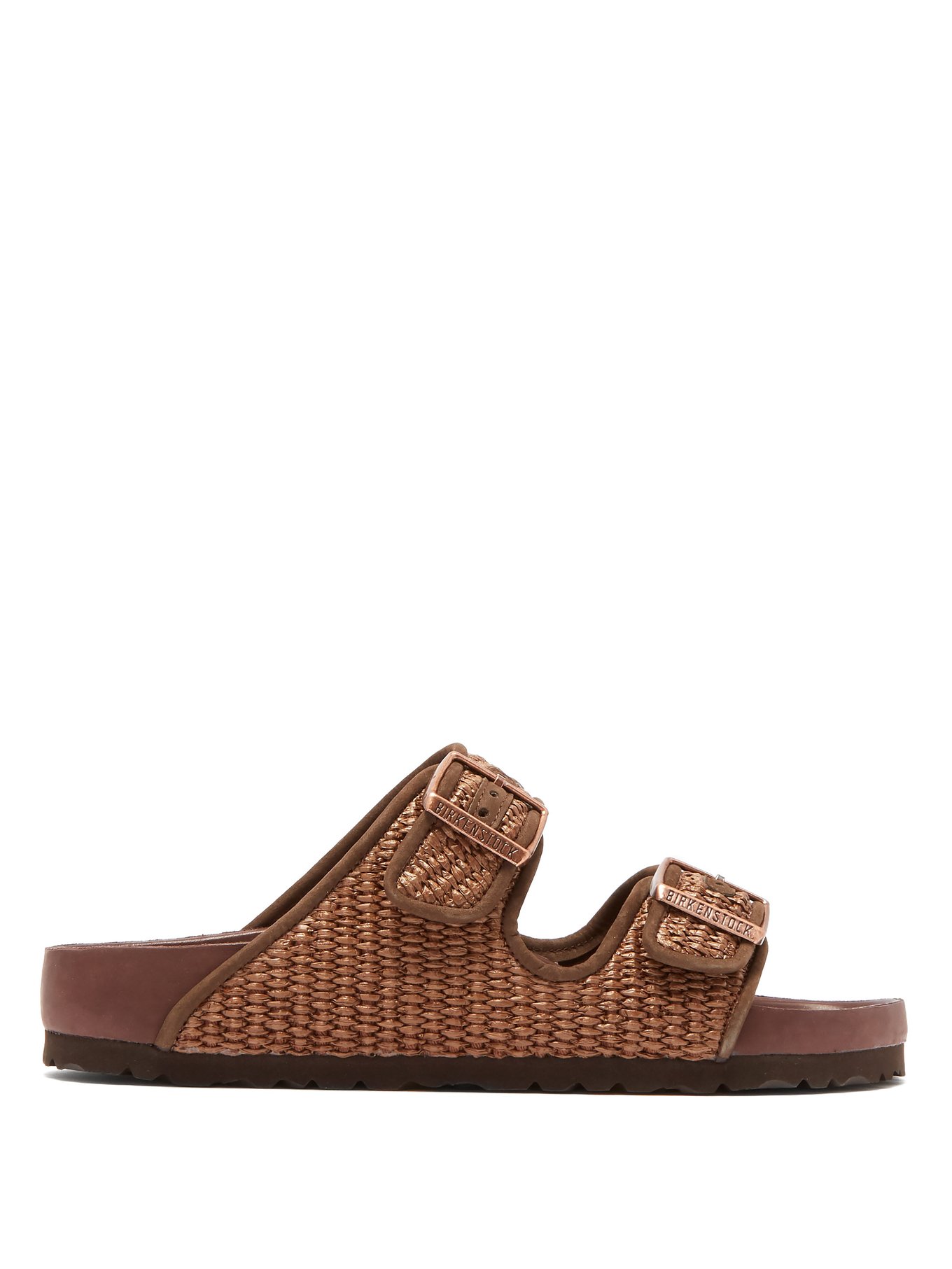 Brown Arizona raffia sandals 
