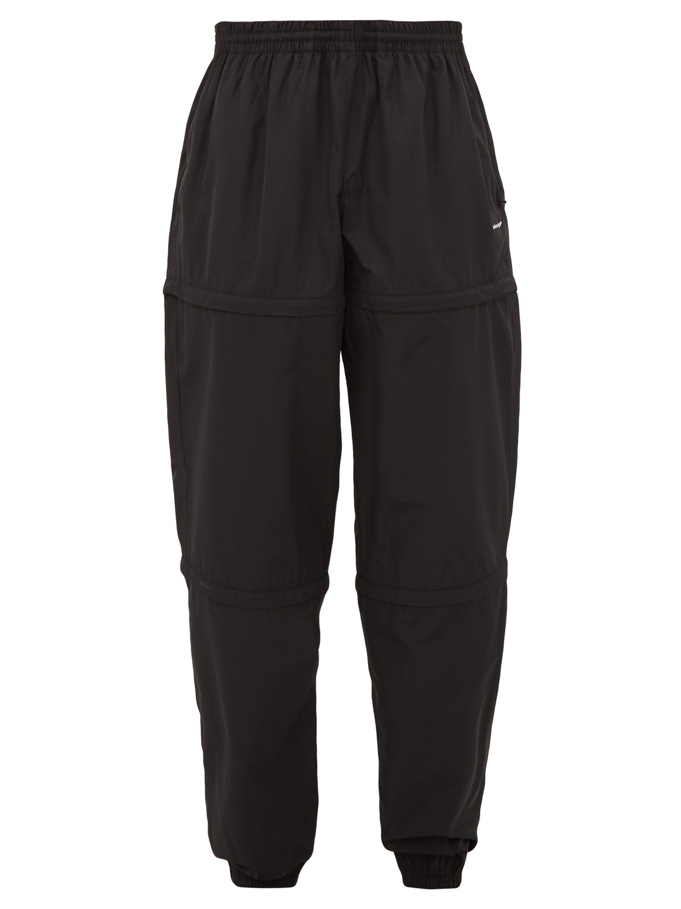 Black Elasticated-waist detachable-panel trousers | Balenciaga MATCHESFASHION US