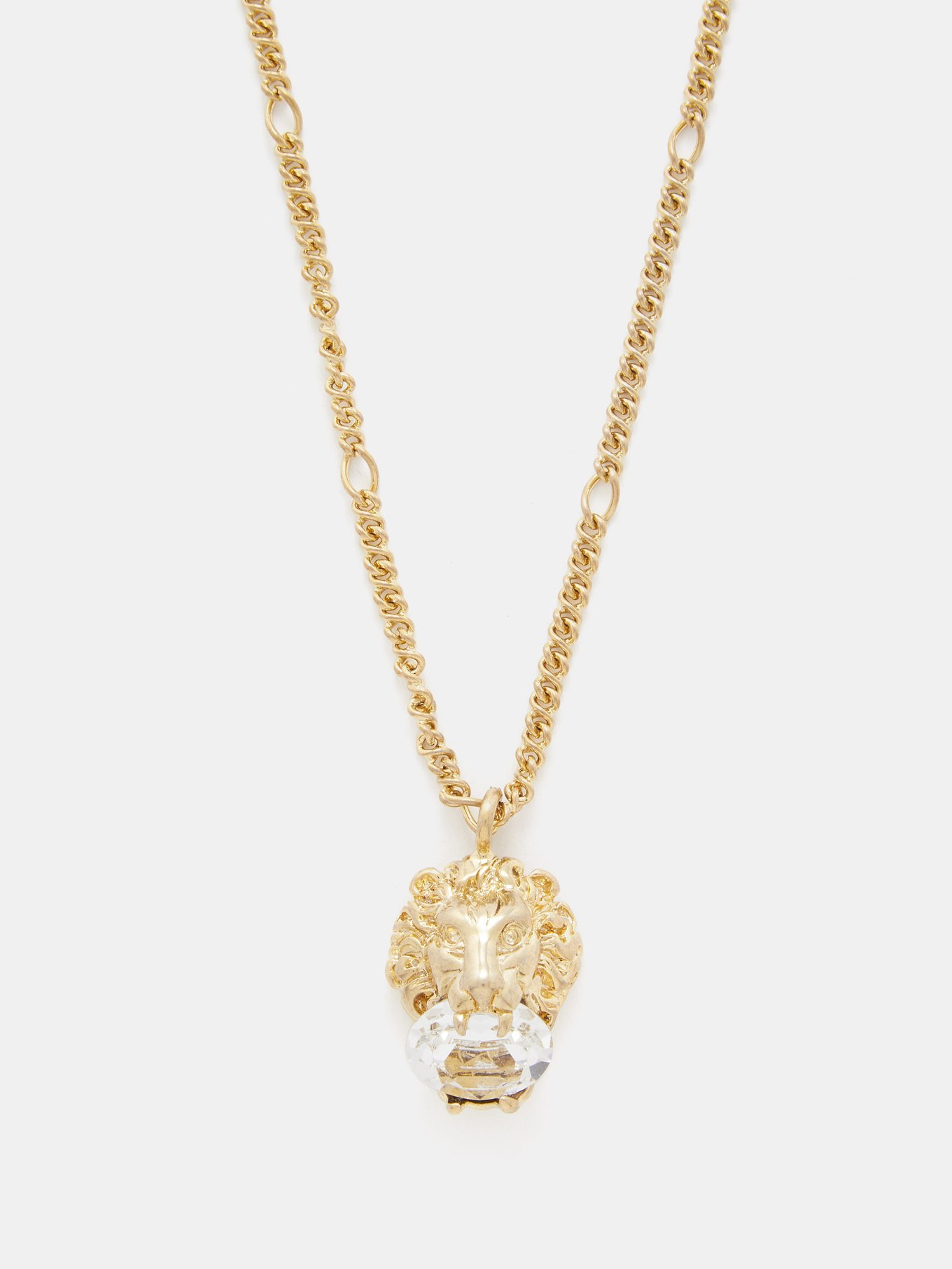 lion head necklace with crystal