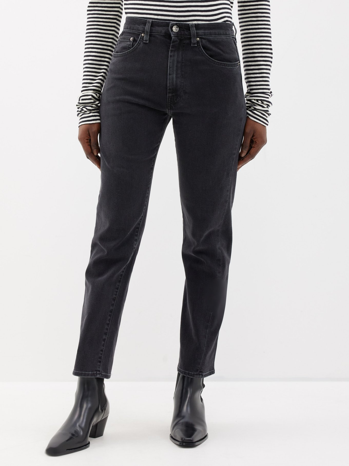 品薄アイテム/ DOLCE&GABBANA Faded high-rise skinny jeans kuruvit 