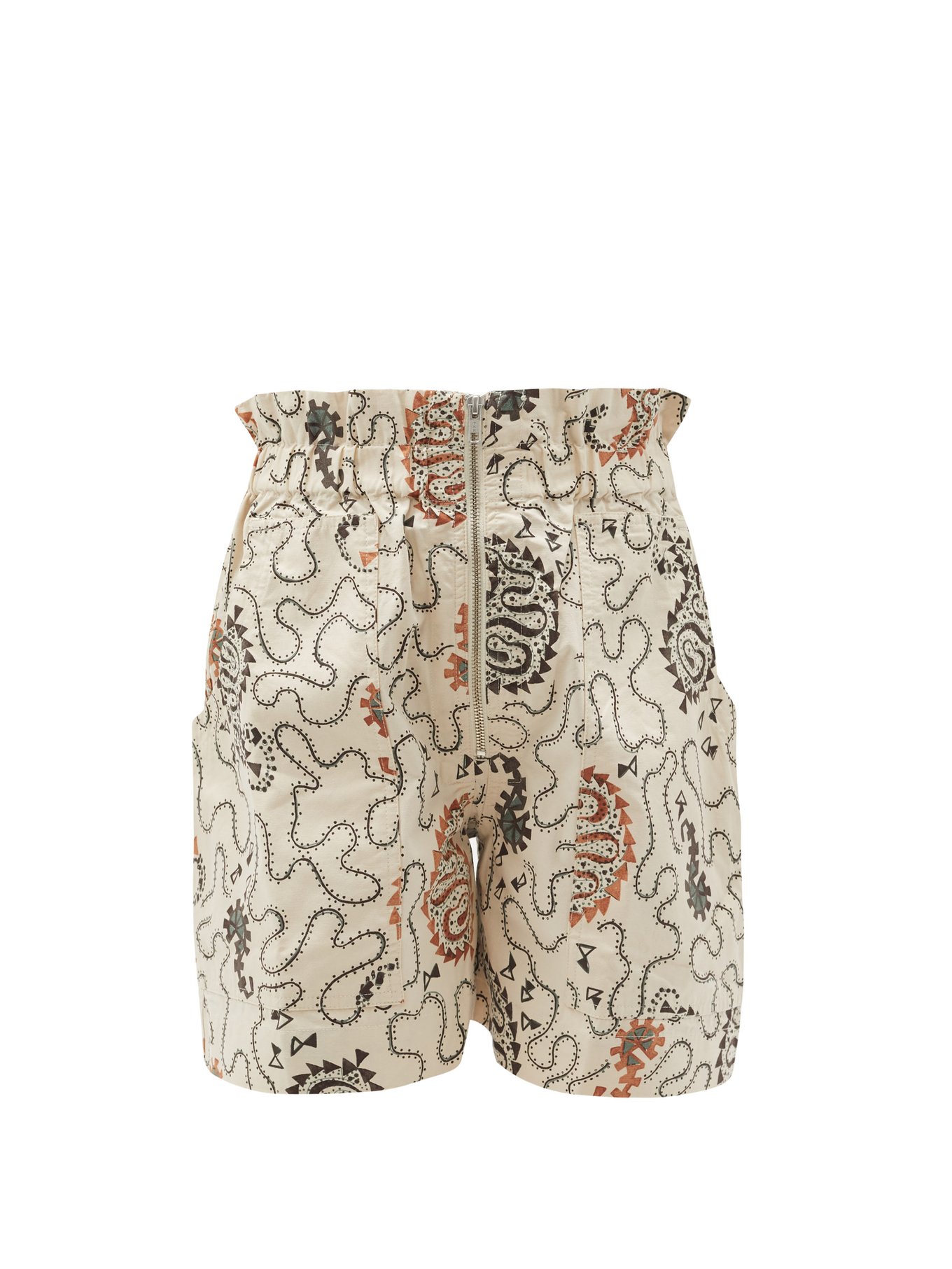 Endelig Absay Bugt Neutral Nawel paperbag-waist printed cotton shorts | Isabel Marant Étoile |  MATCHESFASHION US