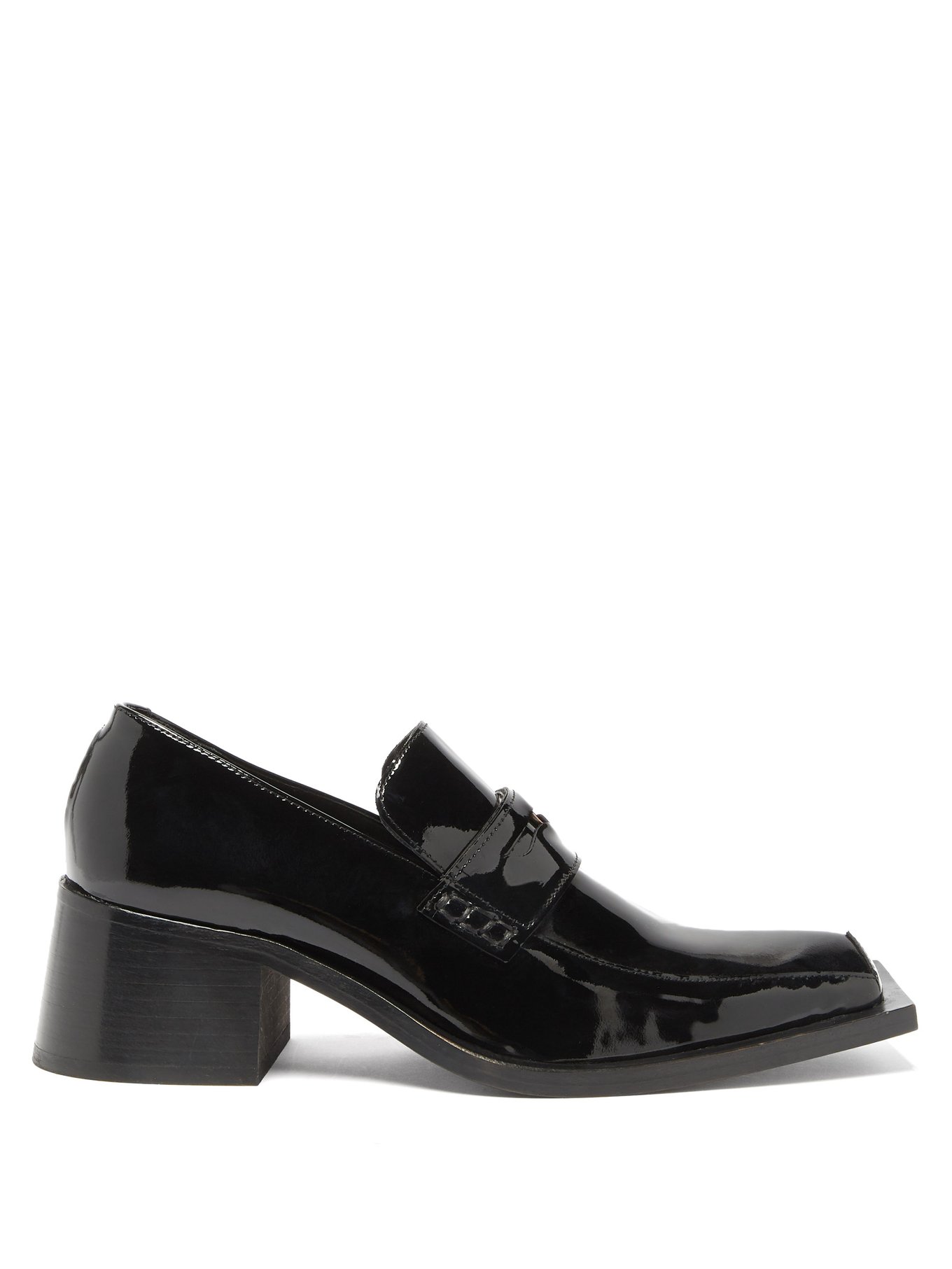 Black Bagleys square-toe patent-leather loafers | Martine Rose | UK