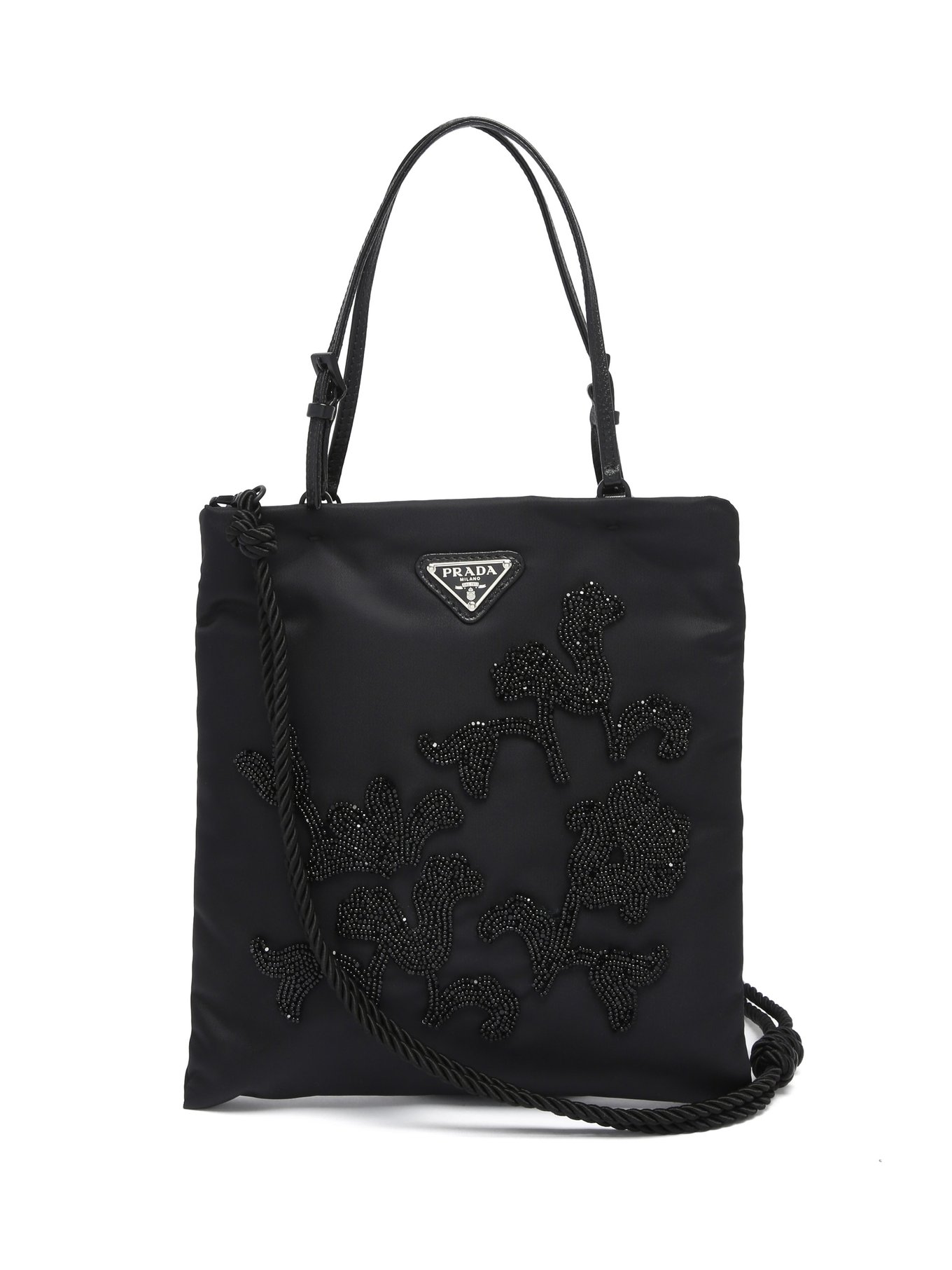 prada floral tote bag