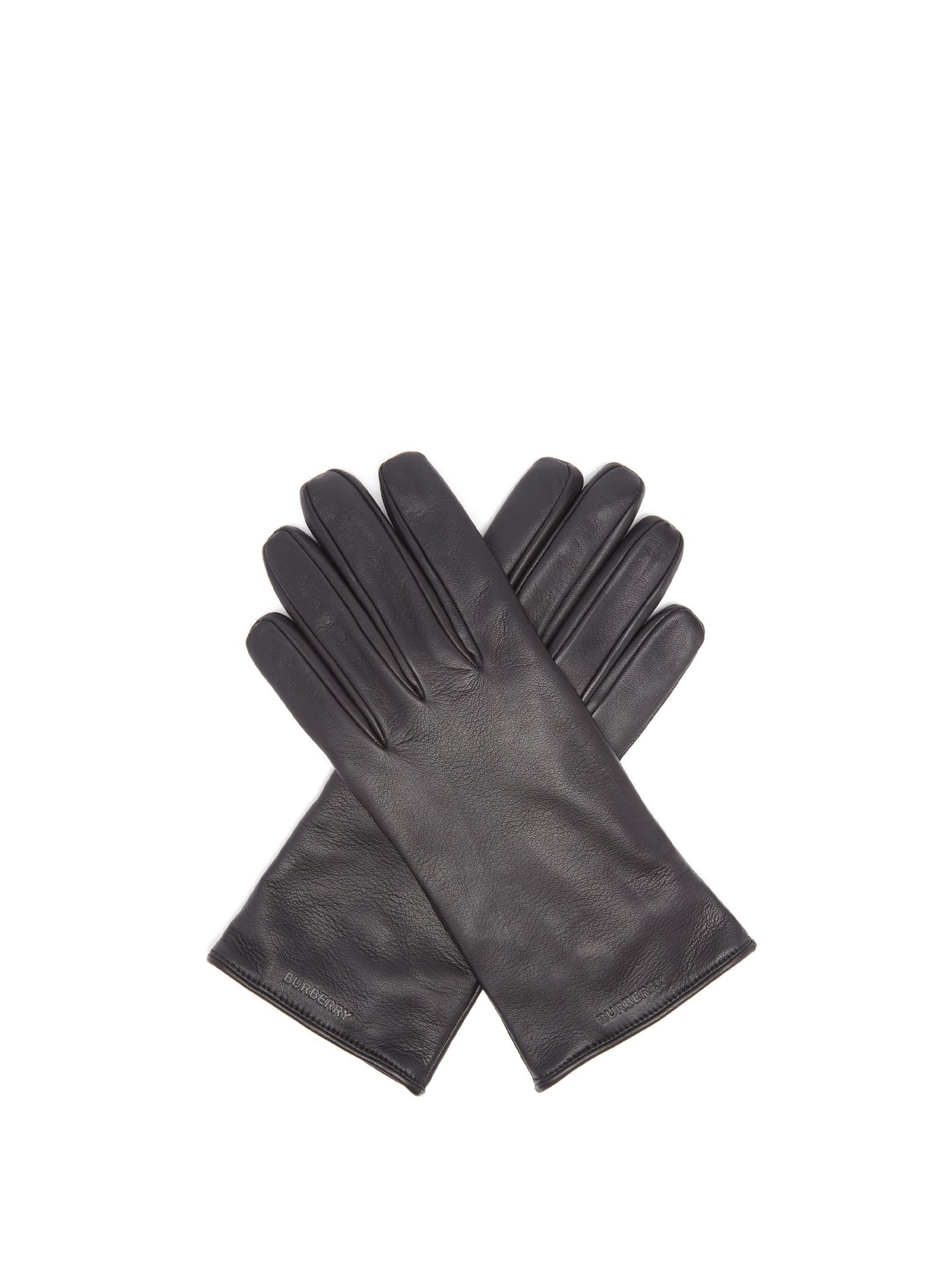 Black Logo-debossed leather | Burberry | US