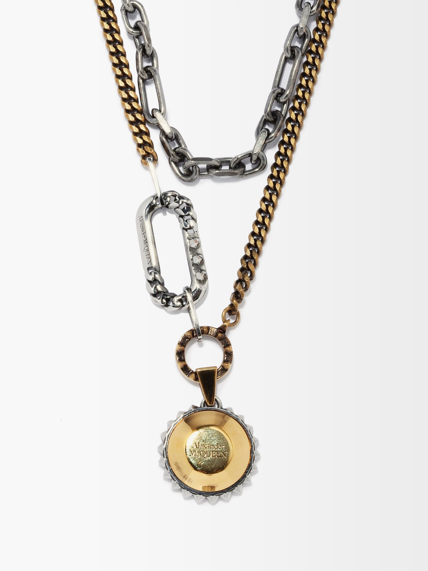 Punk pendant-drop chain necklace | Alexander McQueen