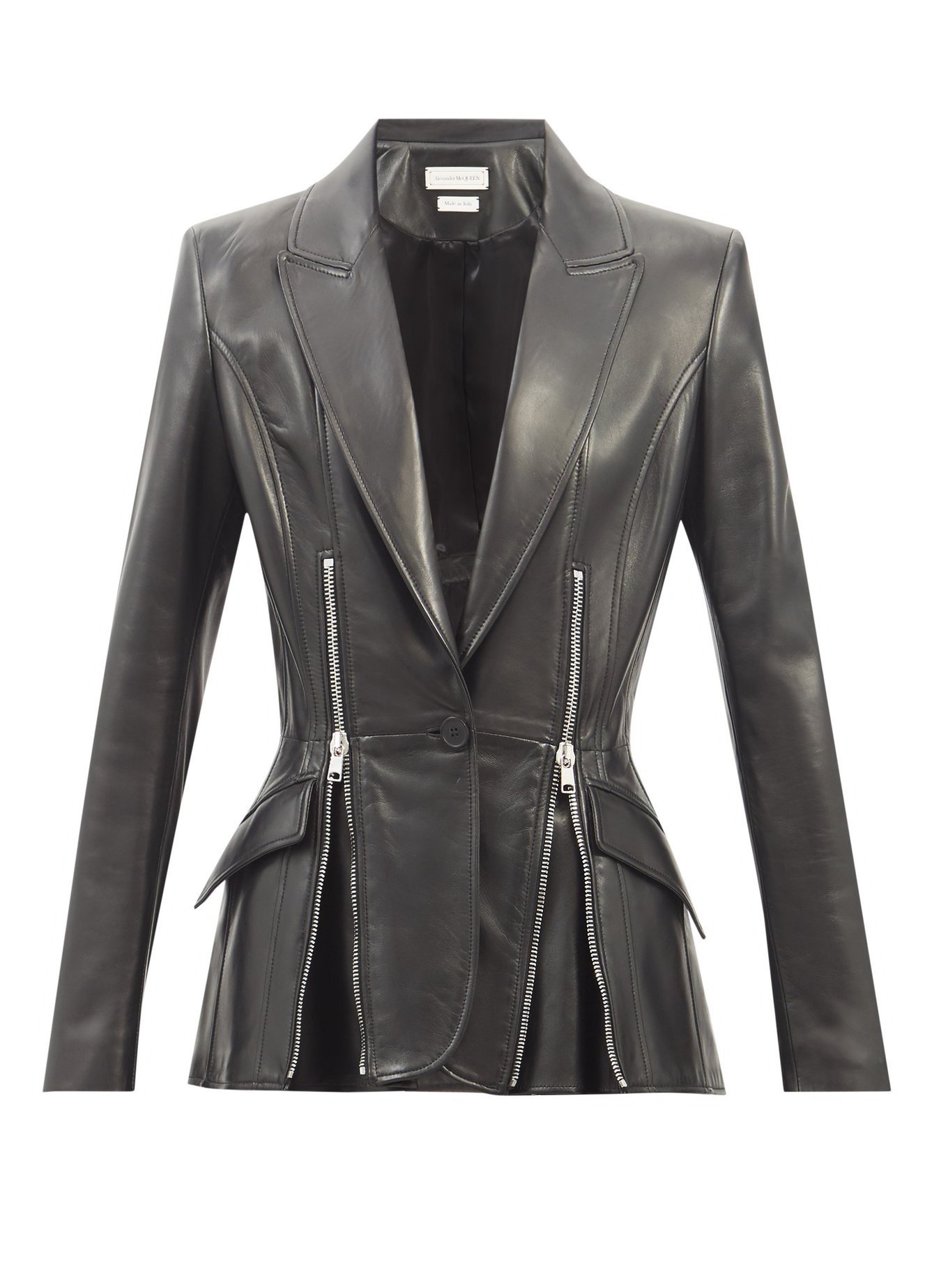 Zipped leather suit jacket | Alexander McQueen