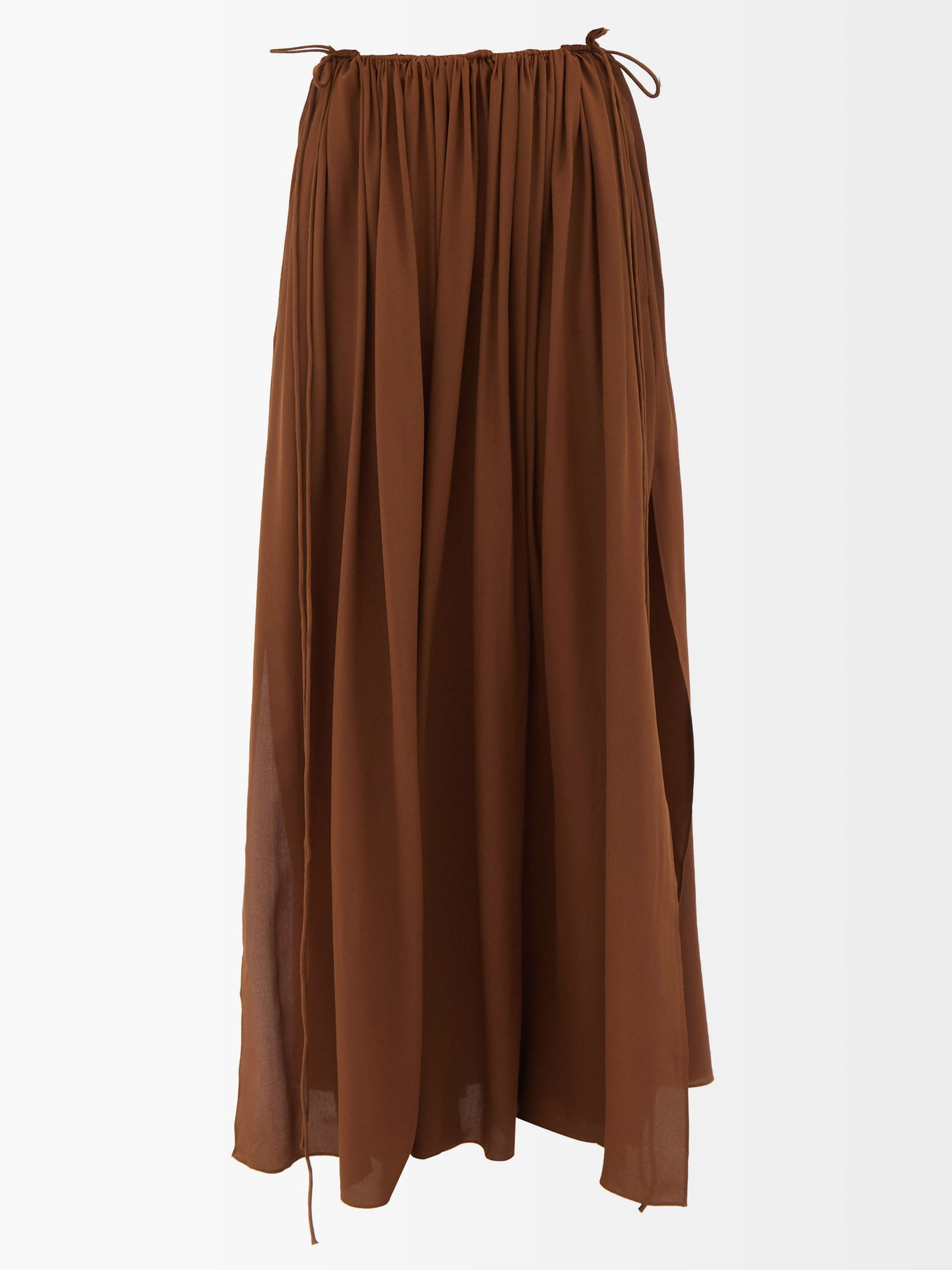 split silk skirt