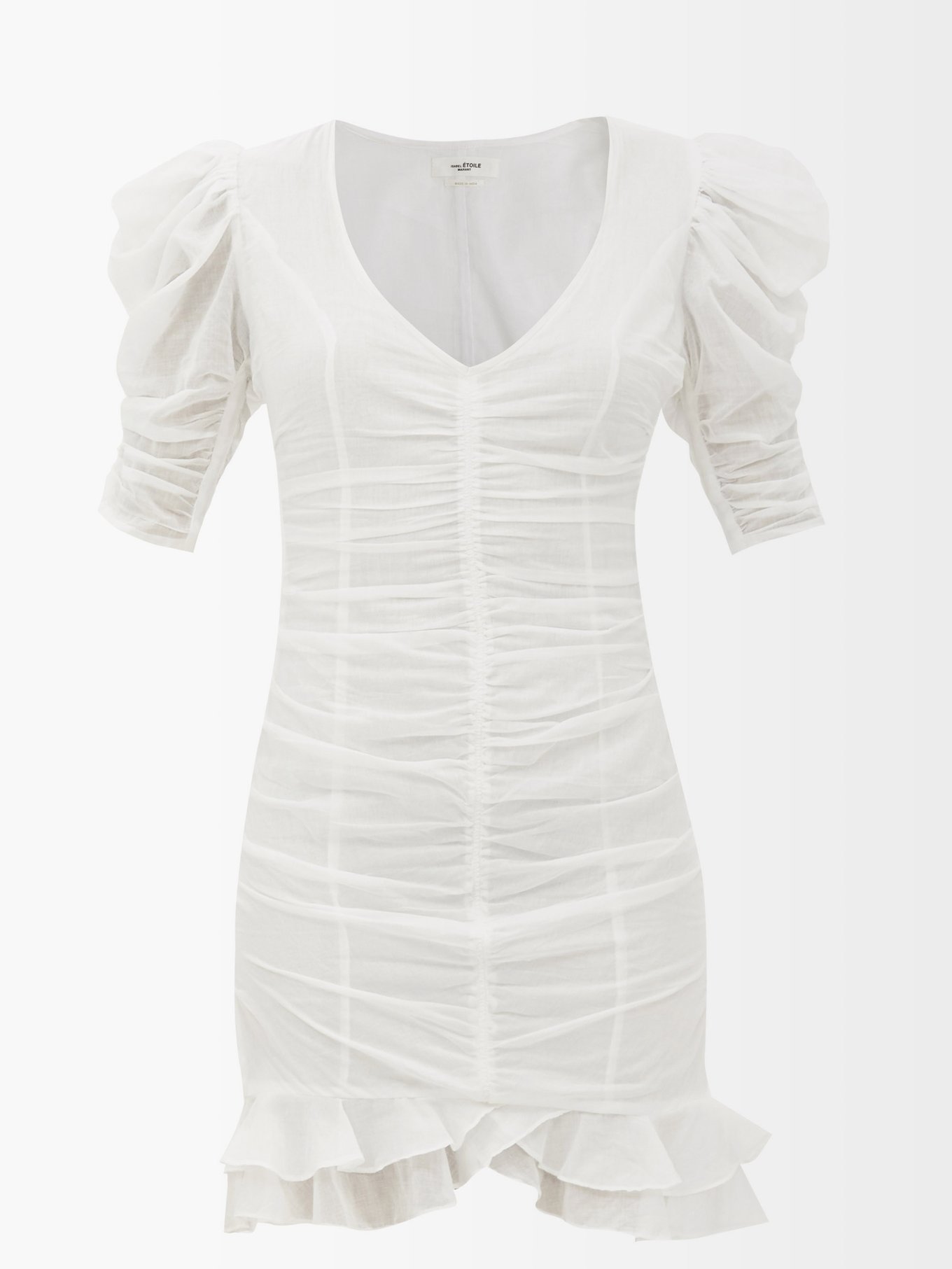 White Sireny ruched dress | Isabel Marant Étoile | MATCHESFASHION