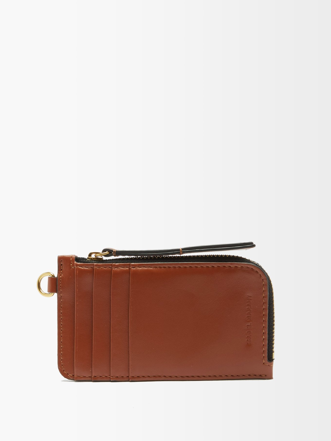 Tan Nysbi Leather Cardholder Isabel Marant Matchesfashion Uk