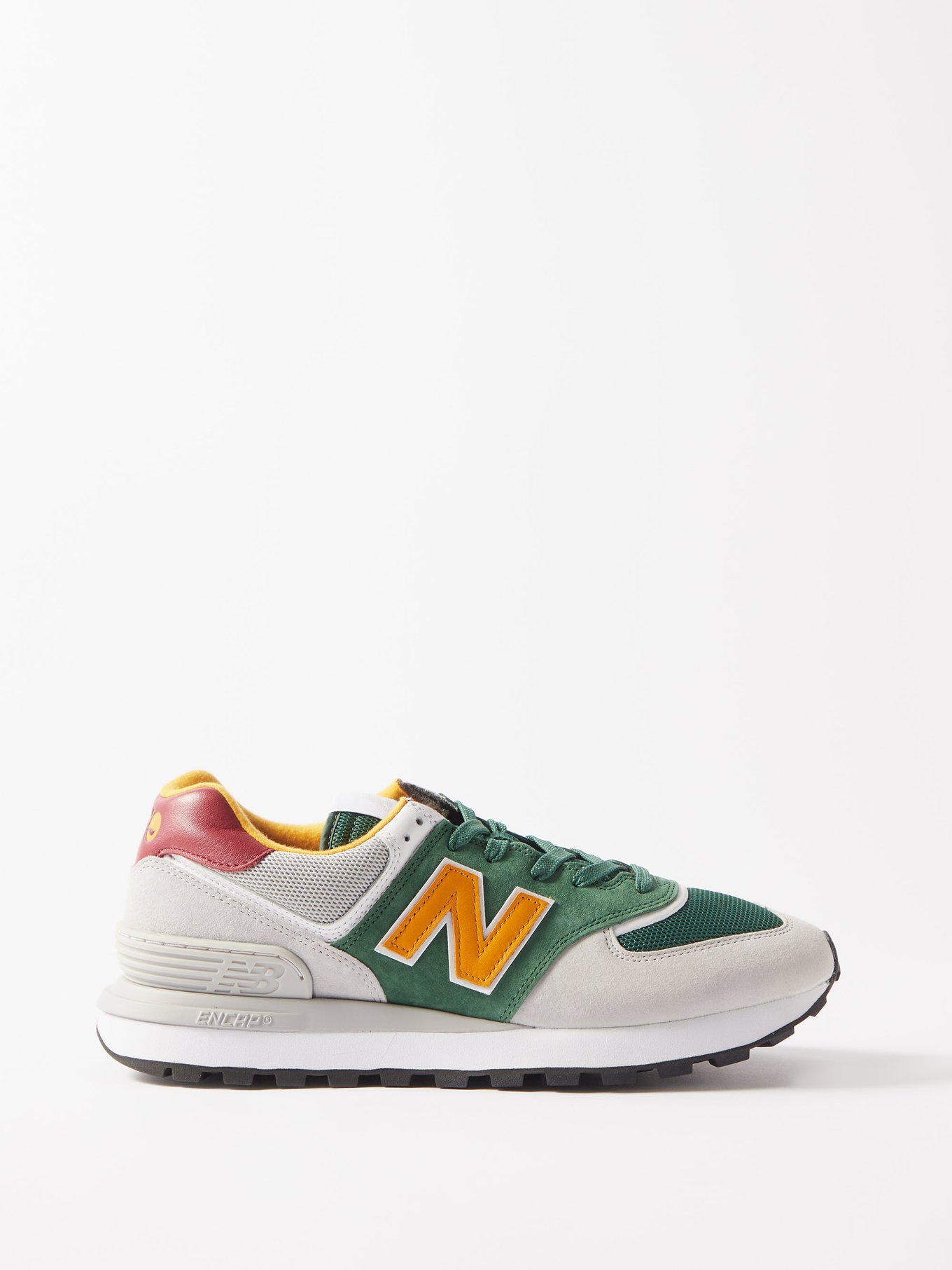 Green 574 suede and mesh trainers | New Balance 