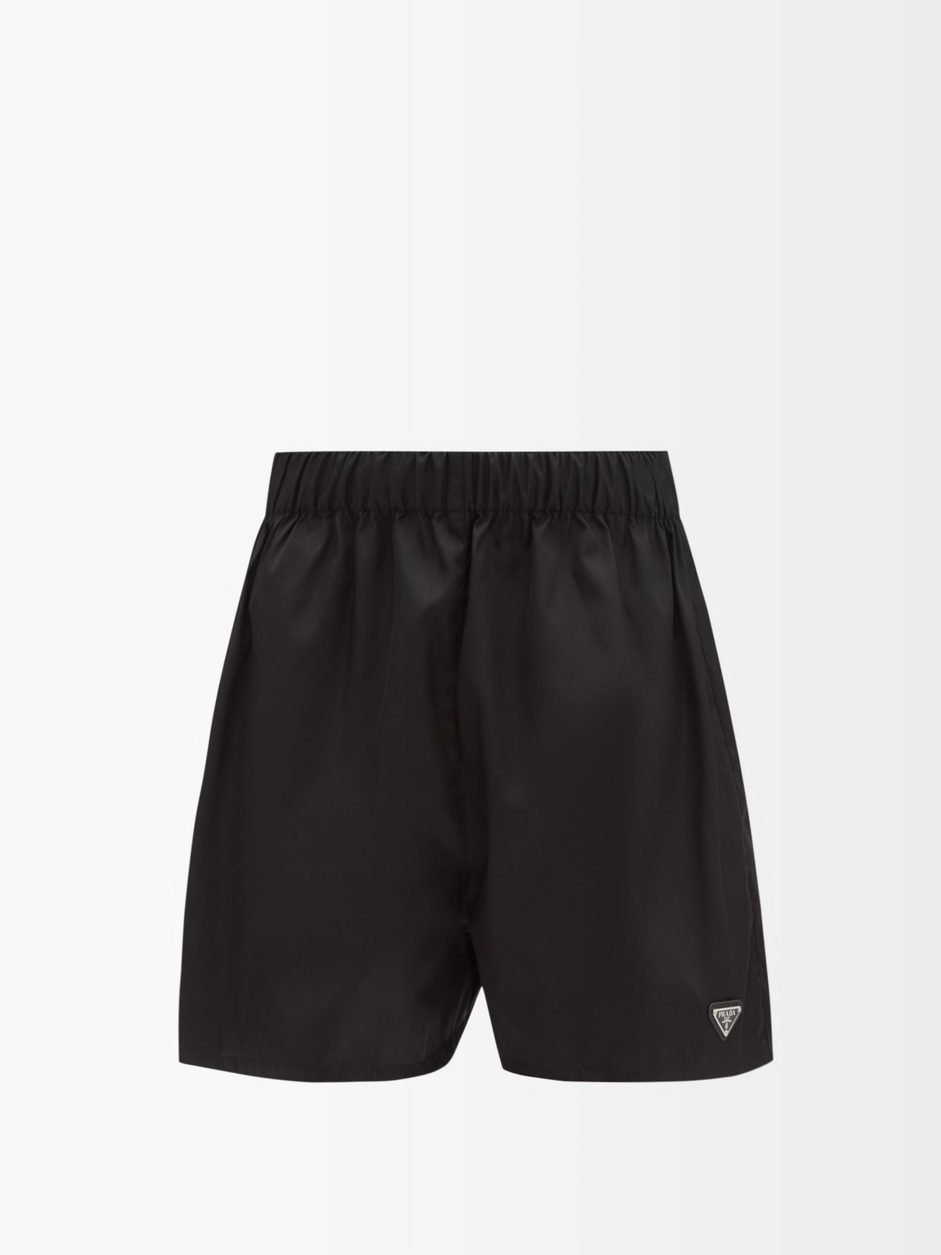 Logo-plaque high-rise Re-nylon shorts | Prada