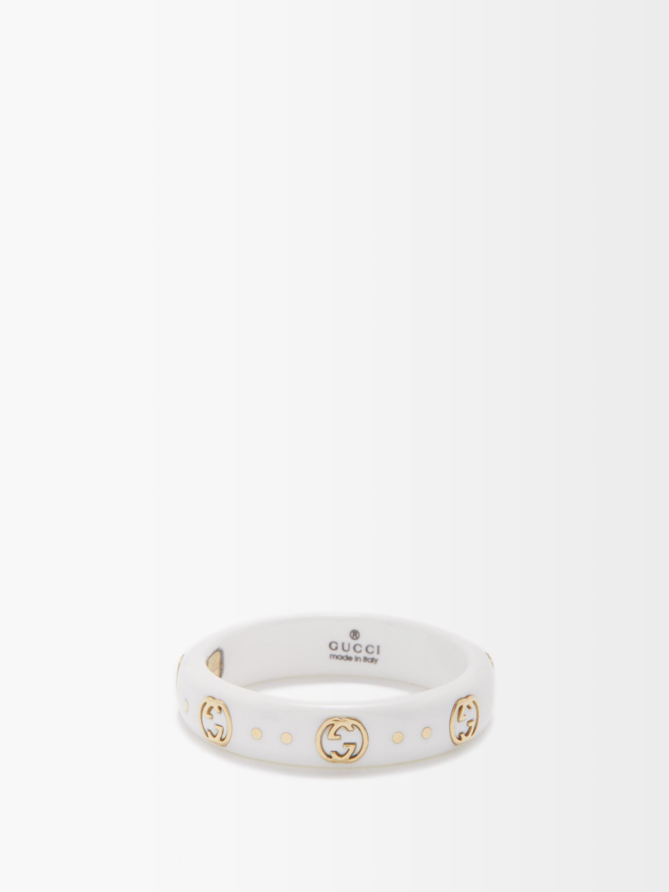 Ydmyghed Shetland beslag White Icon 18kt gold GG-logo ring | Gucci | MATCHESFASHION UK