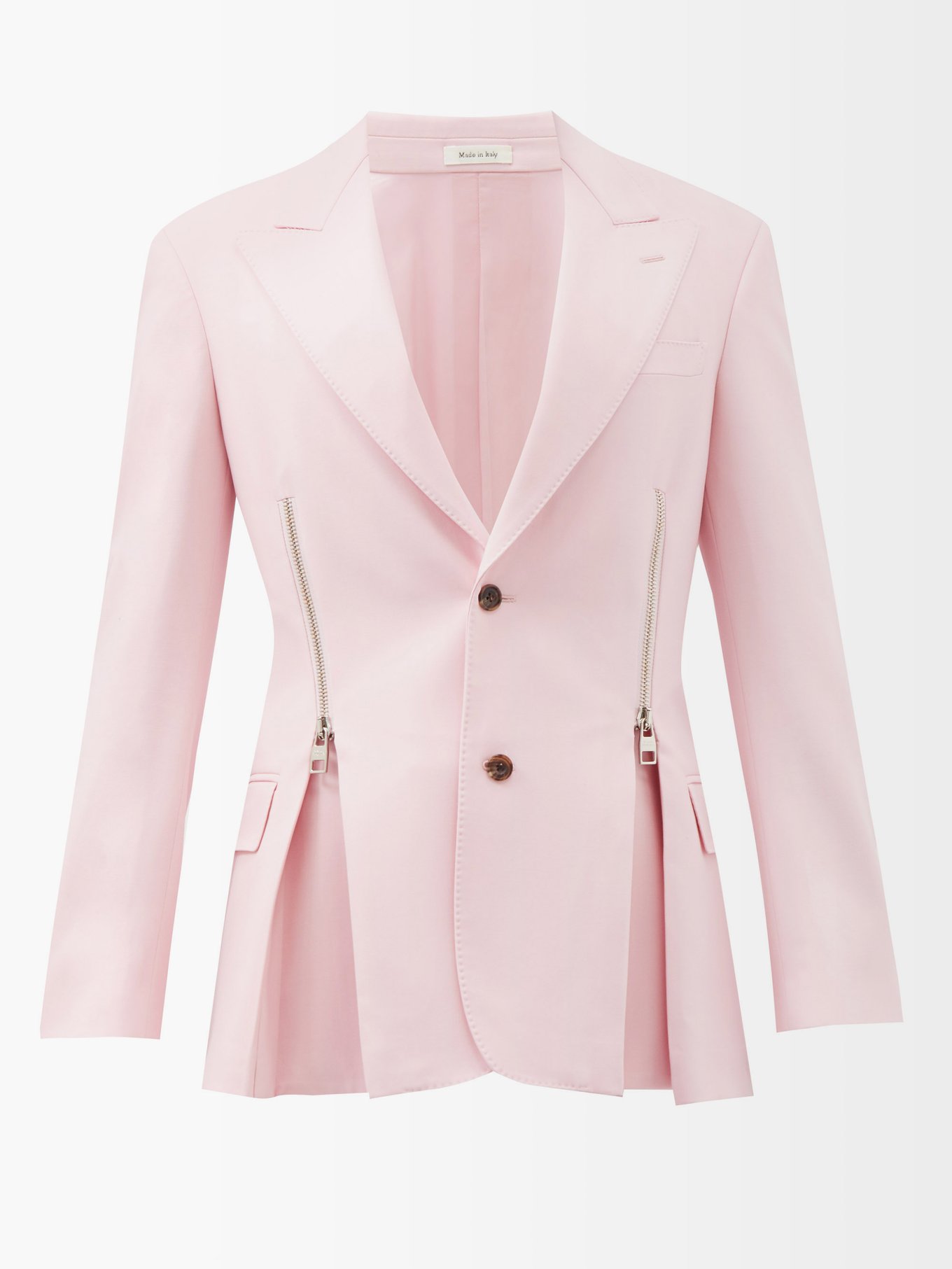 Zip-embellished wool-crepe suit jacket | Alexander McQueen