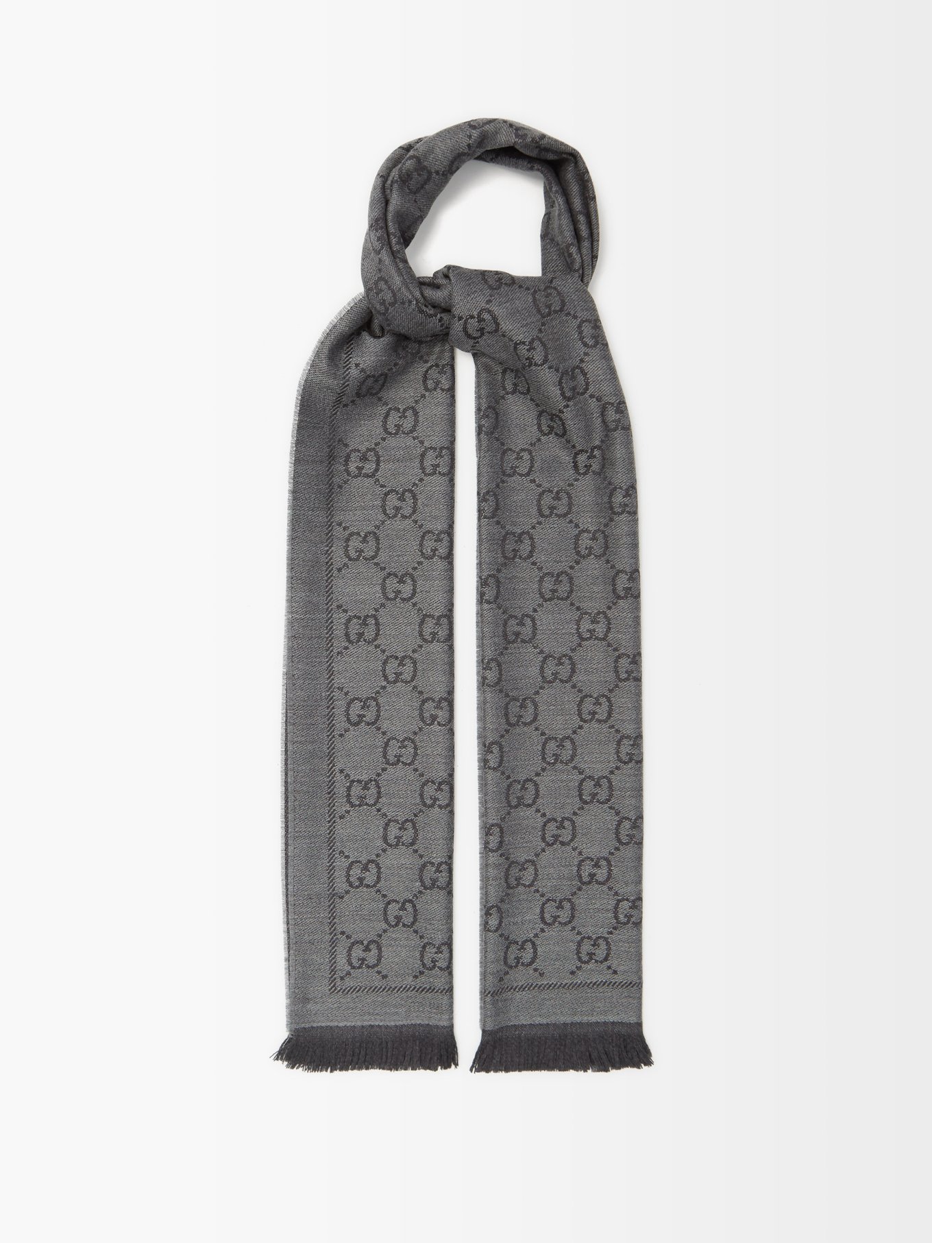 GG-jacquard reversible wool scarf | |
