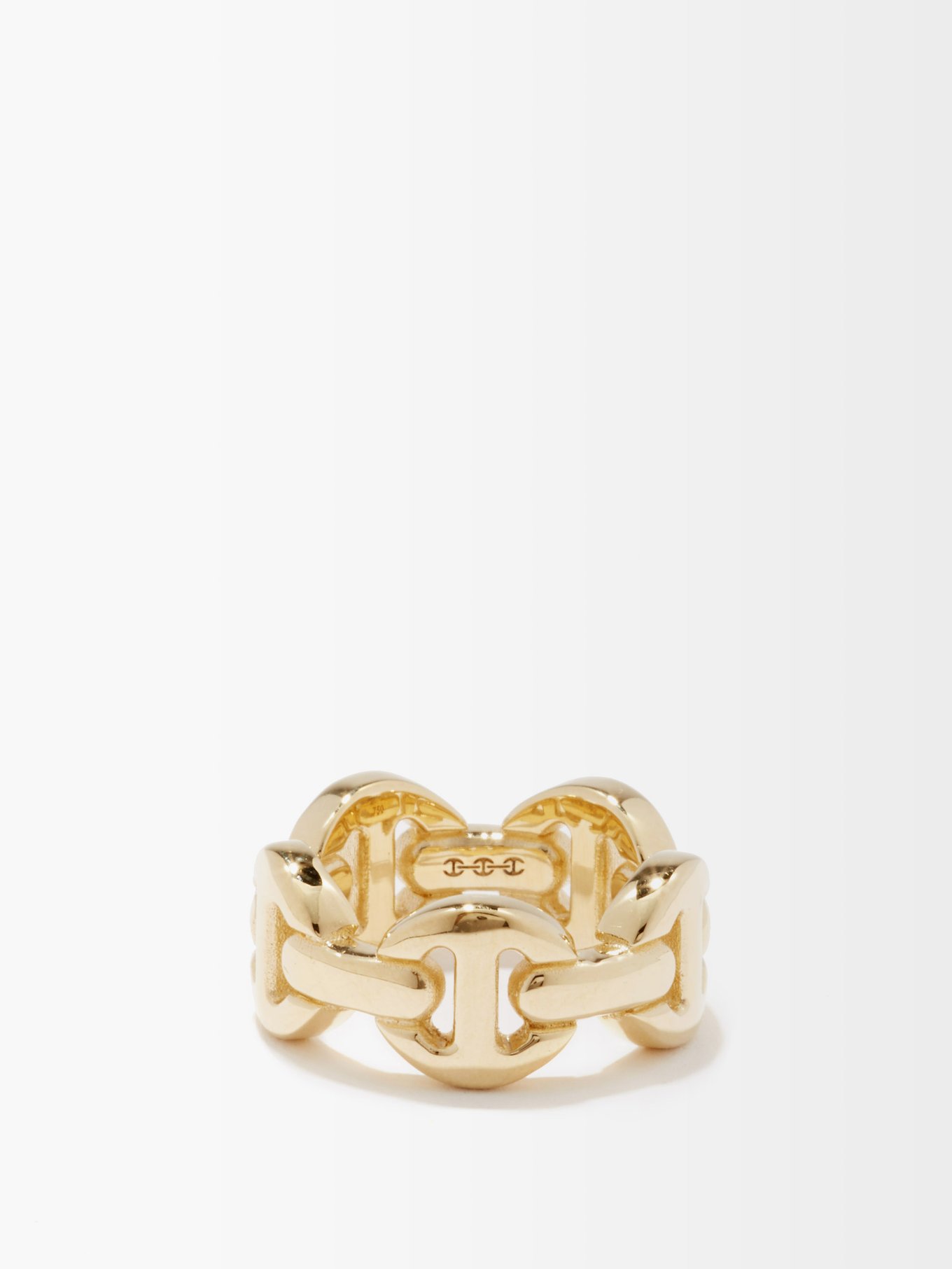 Gold Dame Tri-link 18kt gold ring | Hoorsenbuhs 