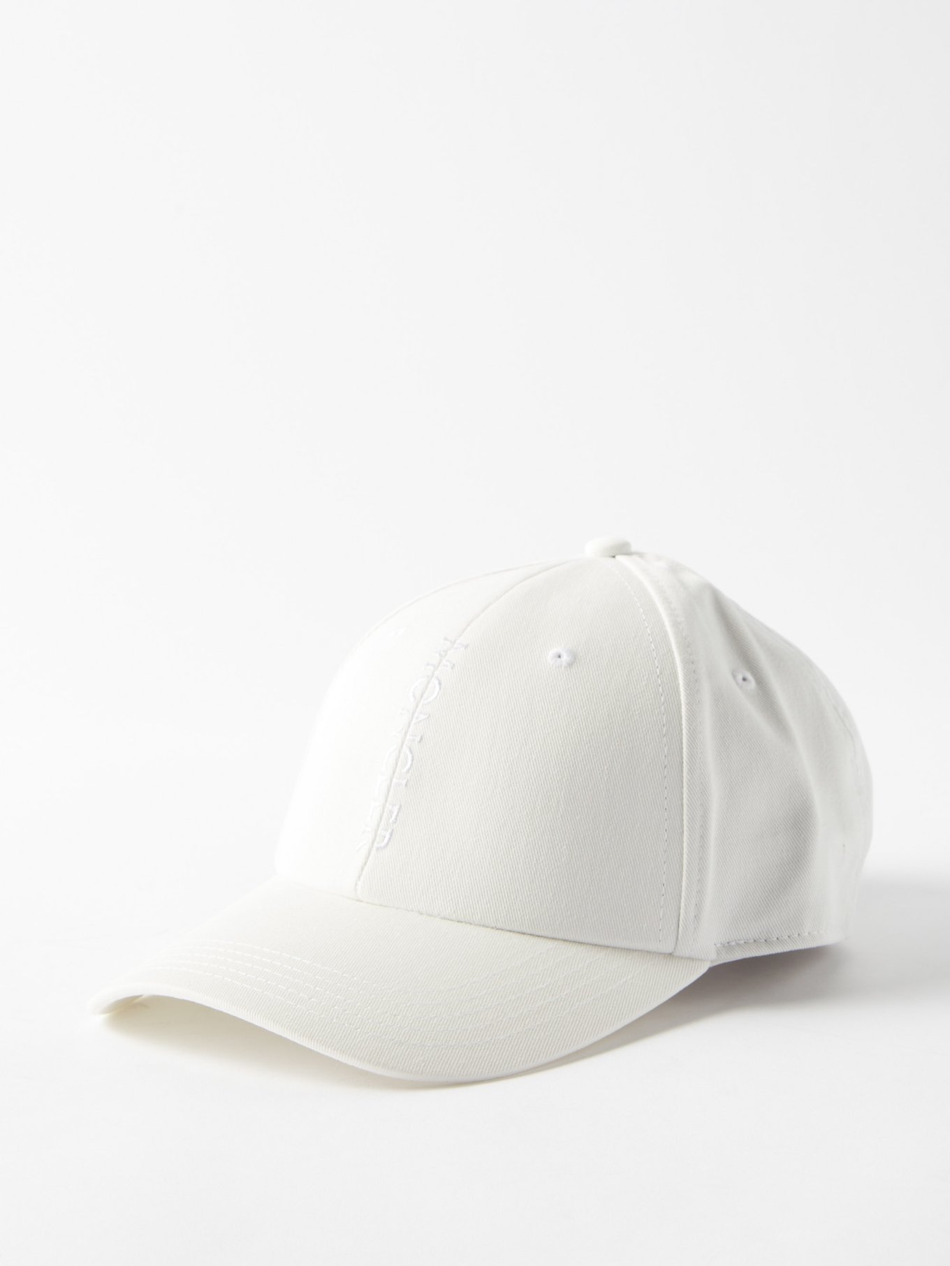 Mens MATCHESFASHION Men Accessories Headwear Caps White Embroidered-logo Cotton-gabardine Baseball Cap 