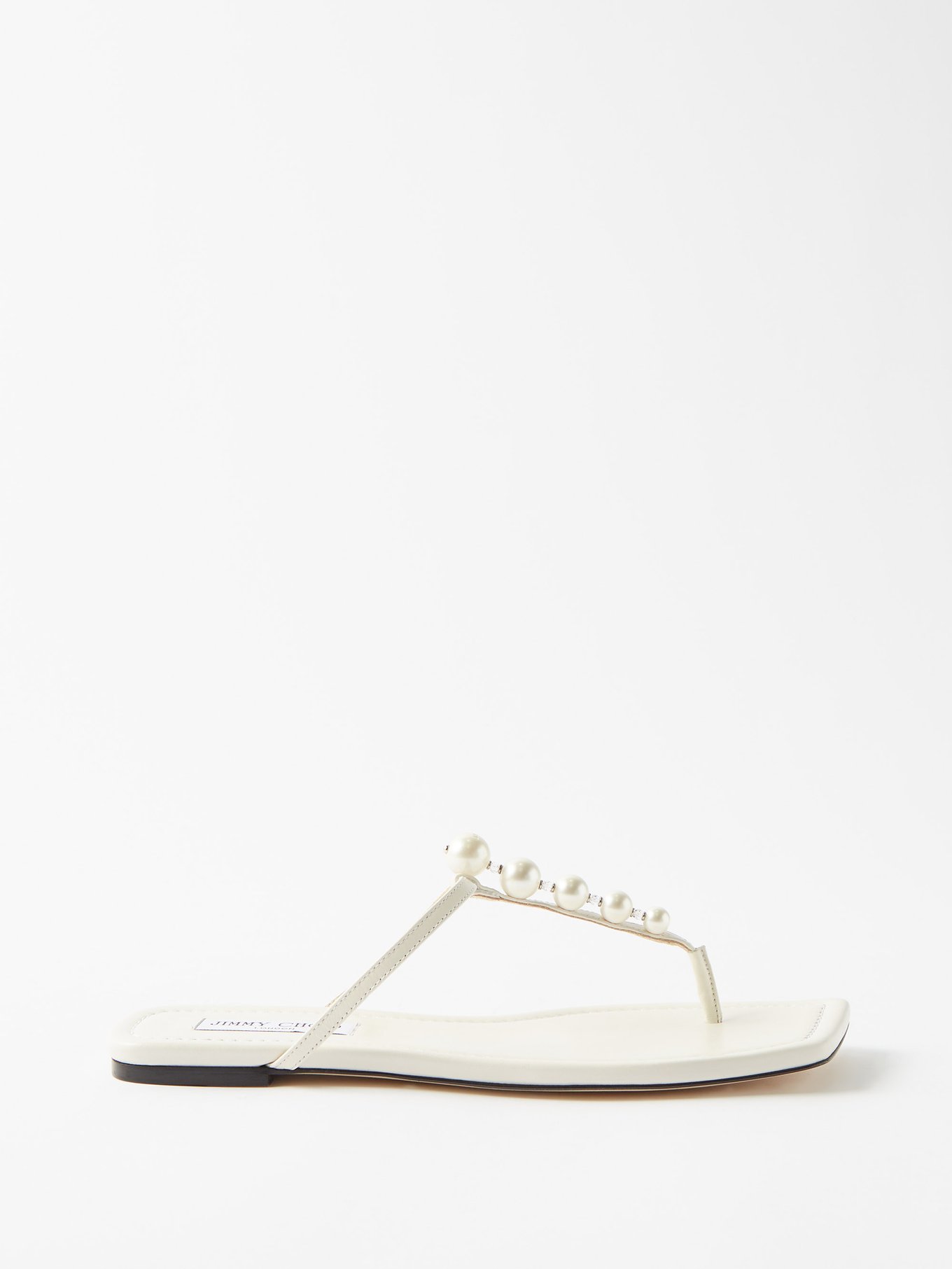 【使い勝手の良い】靴Alaina faux pearl-embellished leather sandals | Jimmy Choo
