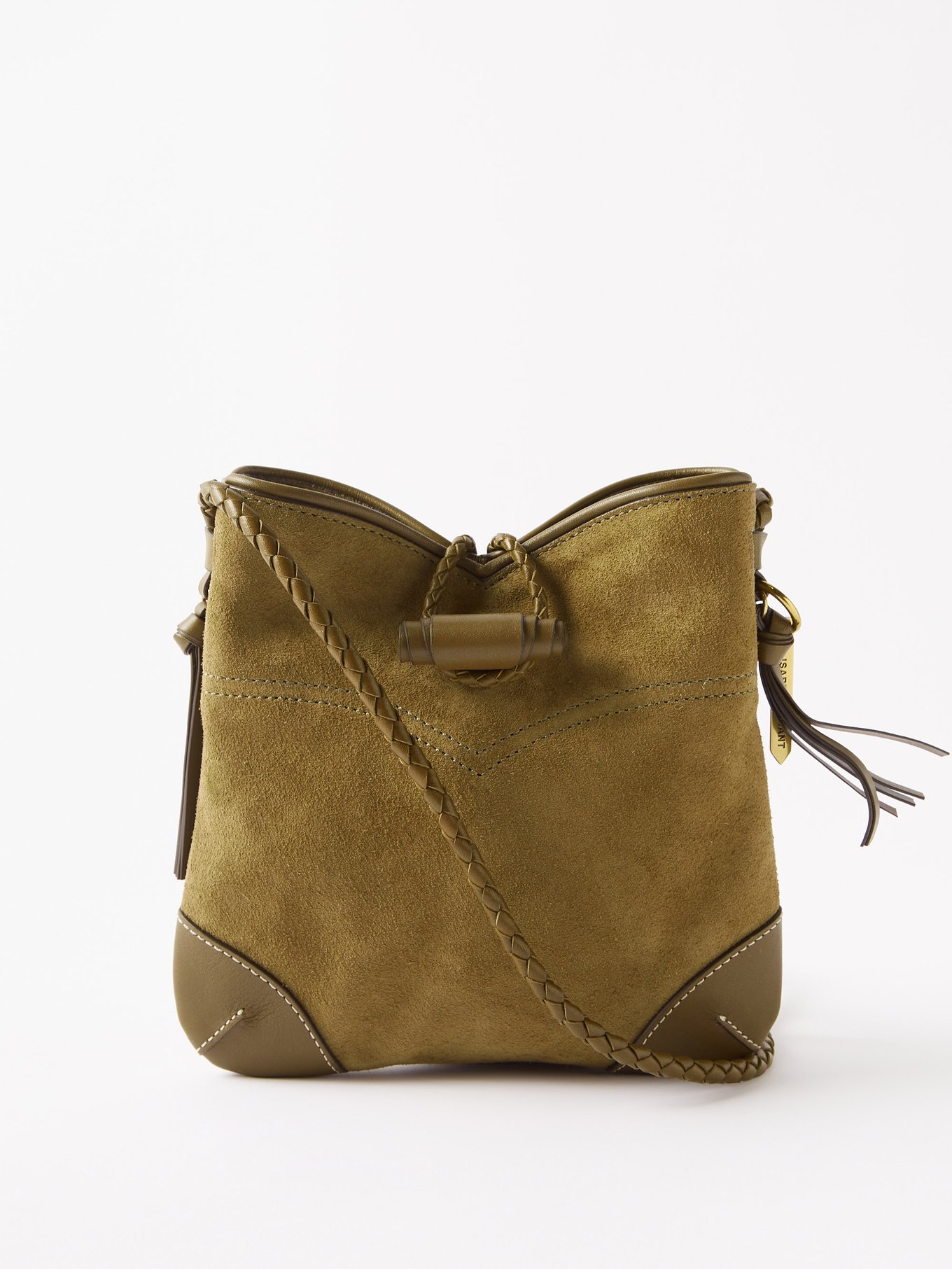 Isabel Marant Taggy Braided Leather And Suede Cross-body Bag in Tan Brown Womens Bags Crossbody bags and purses 