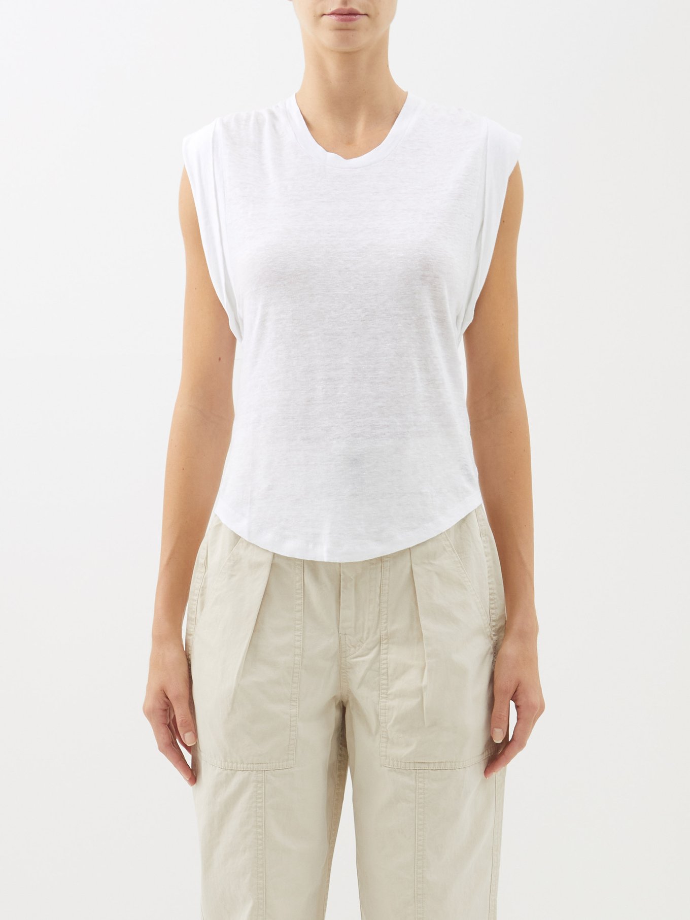 Womens Clothing Tops T-shirts Étoile Isabel Marant Kotty Ruched T-shirt in Natural 