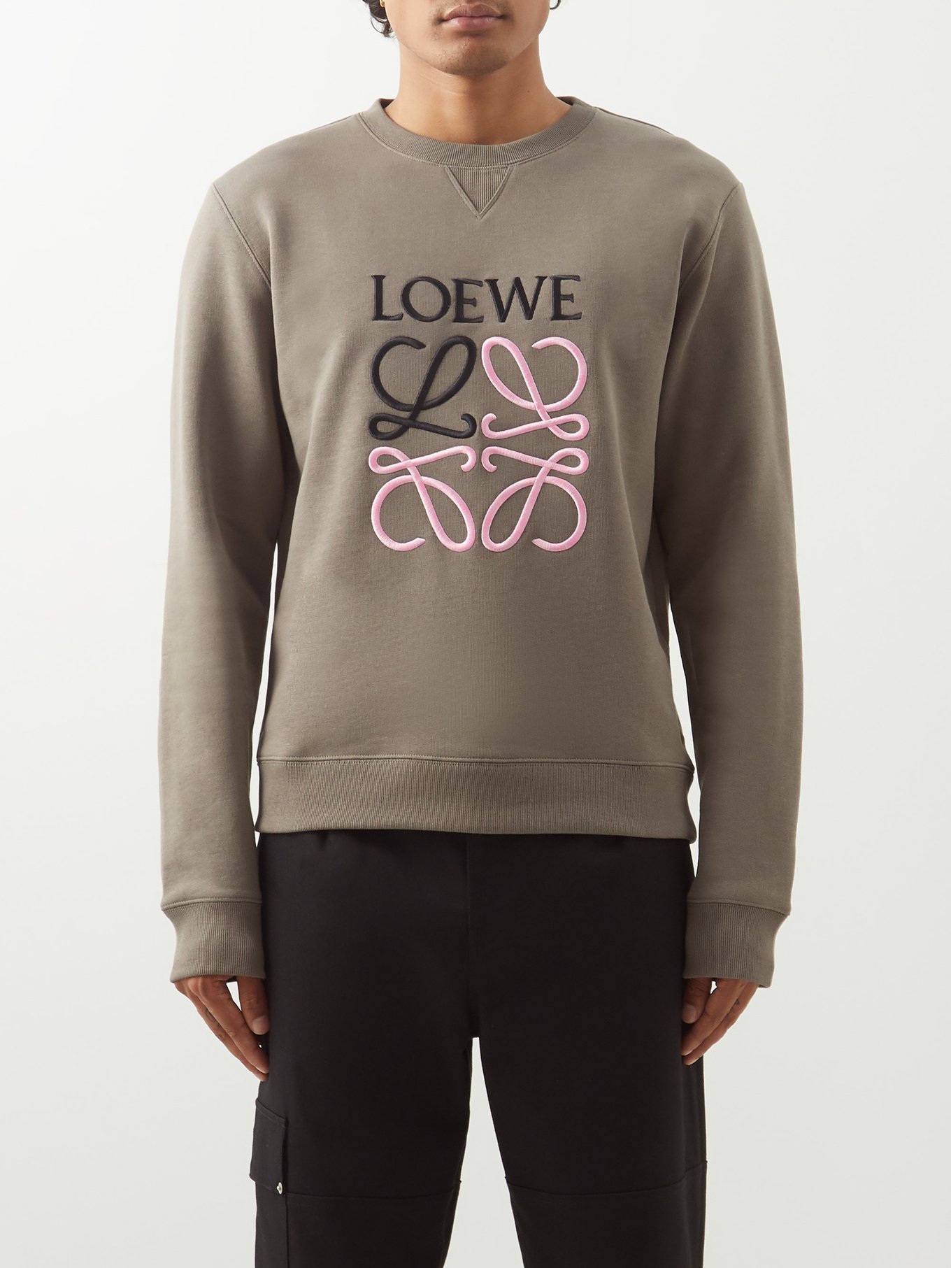 Anagram-embroidered cotton-jersey sweatshirt | LOEWE