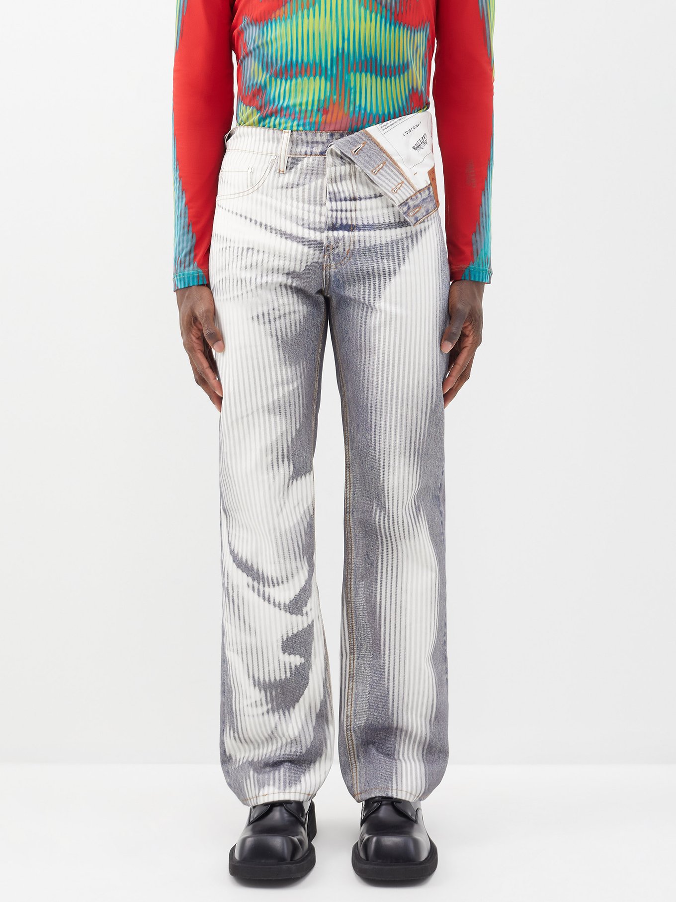 Blue X Jean Paul Gaultier Body Morph jeans | Y/Project