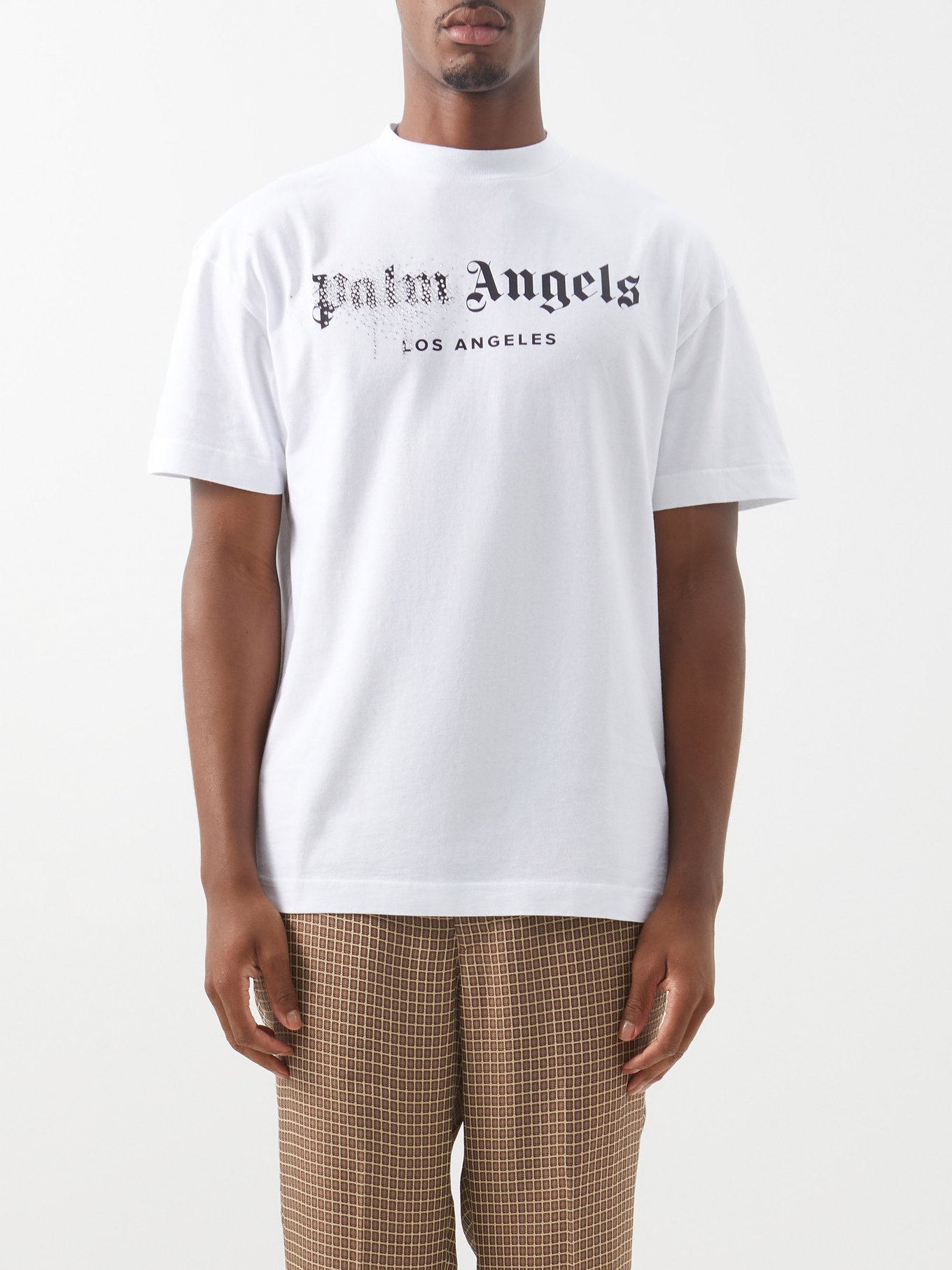 Crystal-logo cotton-jersey T-shirt | Palm Angels