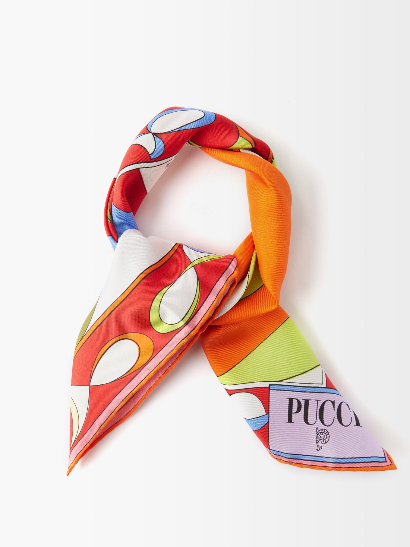 Pesci-print silk-twill scarf | Pucci