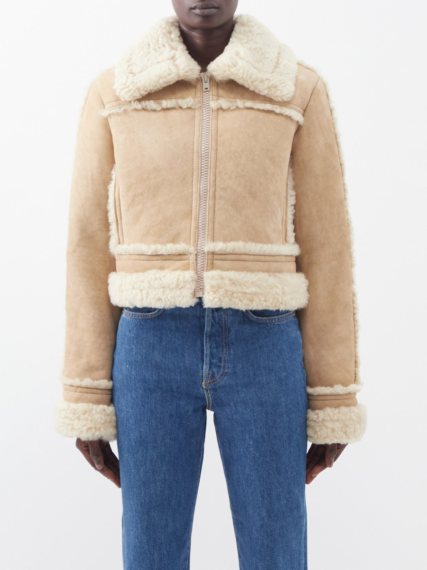 ACNE] SHEARLING JACKET シアリングレザージャケット ベージュ www