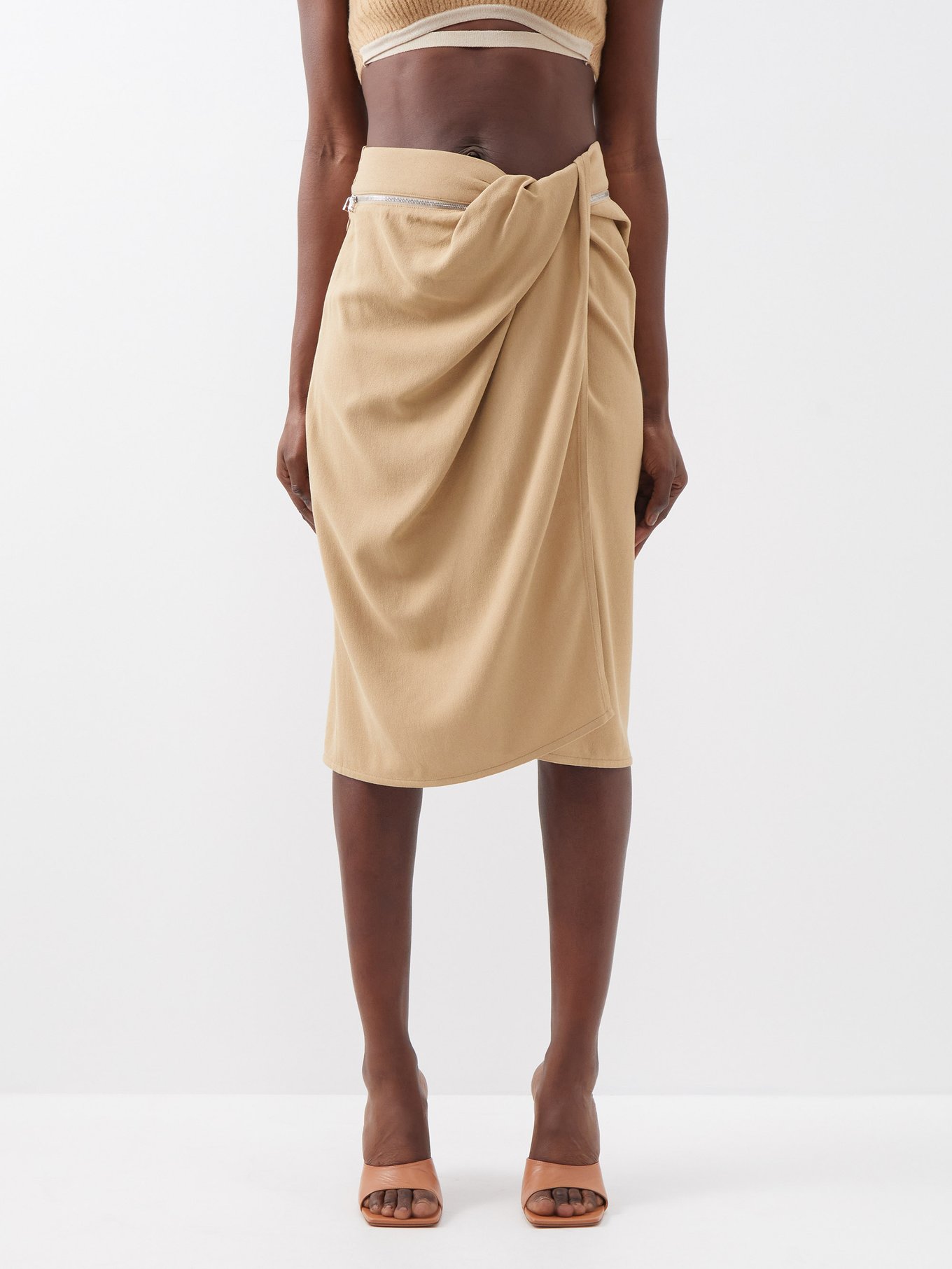 Crepe Hole High Waisted Skirt mame | ajmalstud.com