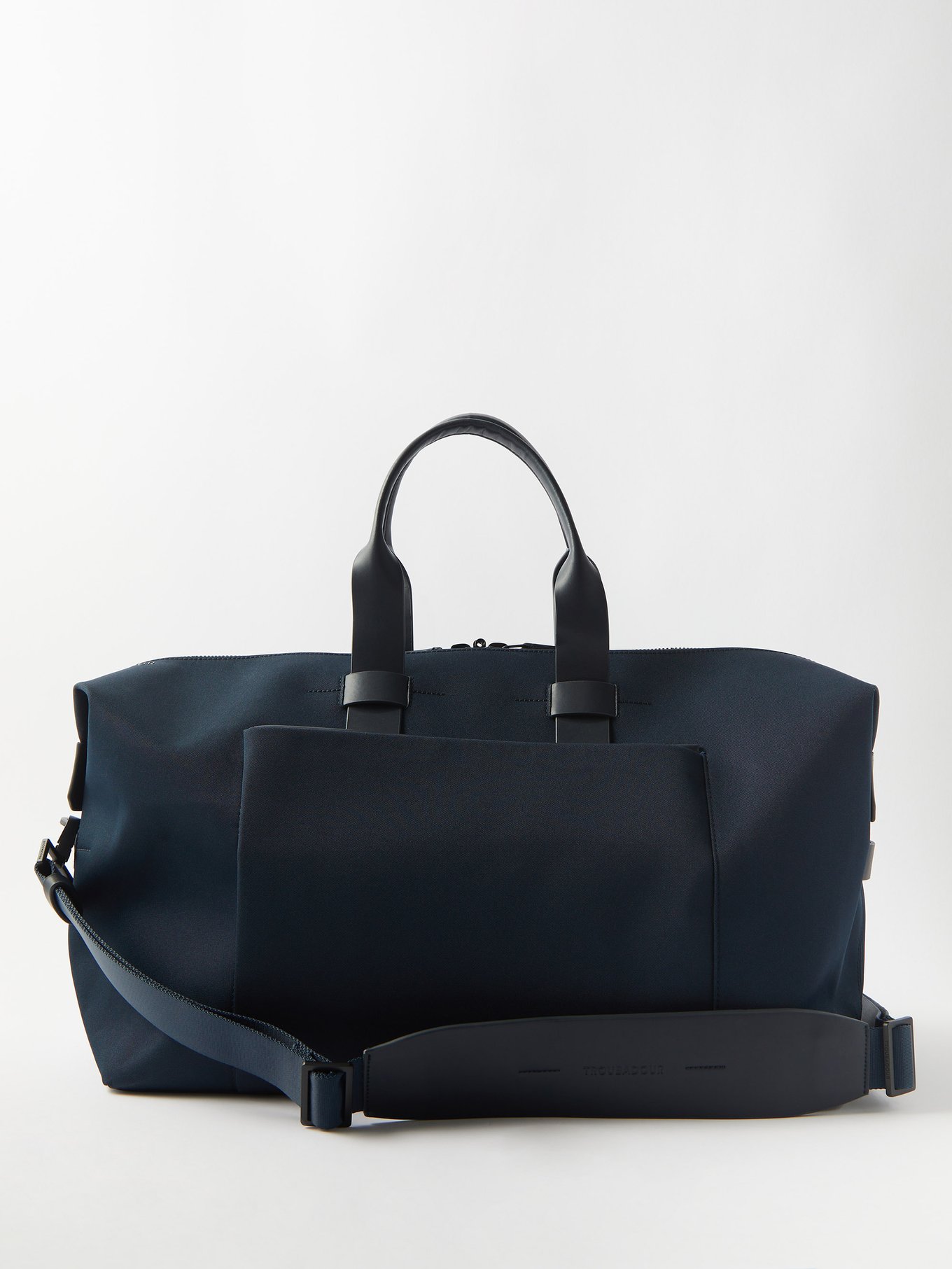 MATCHESFASHION Men Accessories Bags Travel Bags Weekender Leather-trim Recycled-fibre Holdall Mens Navy 