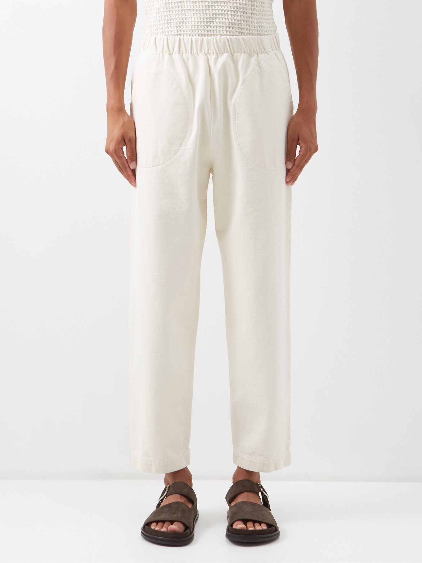 Pantalon en coton à taille élastique Bioto Tober Matchesfashion Homme Vêtements Pantalons & Jeans Pantalons Pantalons coupe droite 