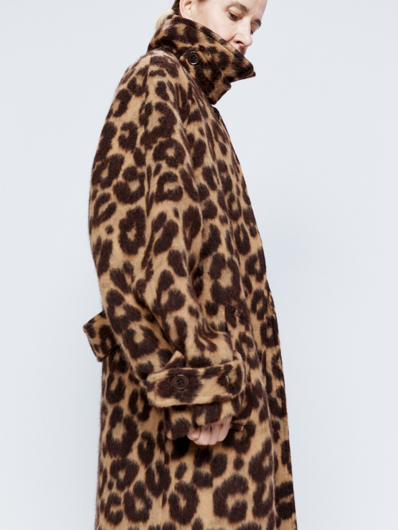 Tan Leopard-print belted raglan-sleeve wool-blend coat | Raey |  MATCHESFASHION UK