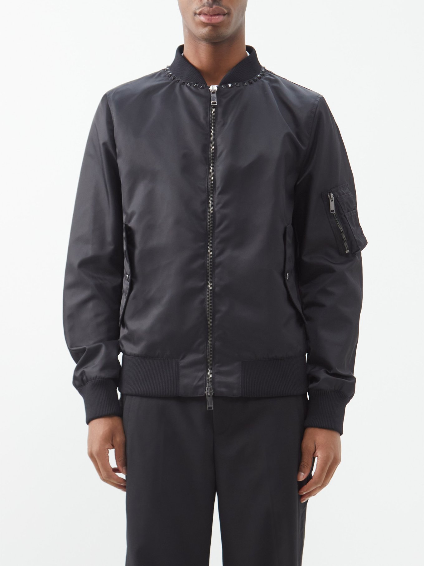 Rockstud nylon bomber jacket | Valentino