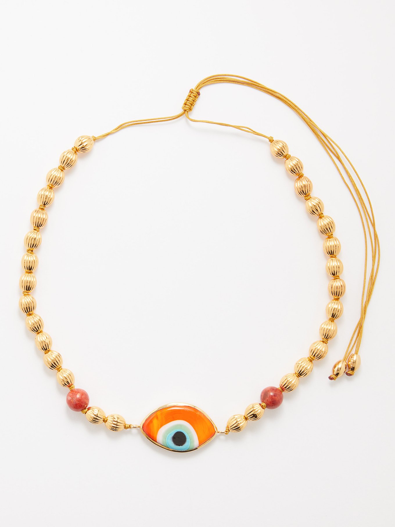 Pearl & 24kt Gold-plated Necklace Womens Evil Eye Glass Orange MATCHESFASHION Women Accessories Jewelry Necklaces 