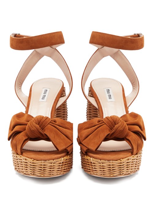 wicker platform sandal