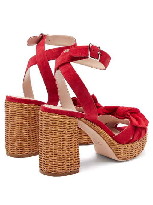 wicker platform sandal