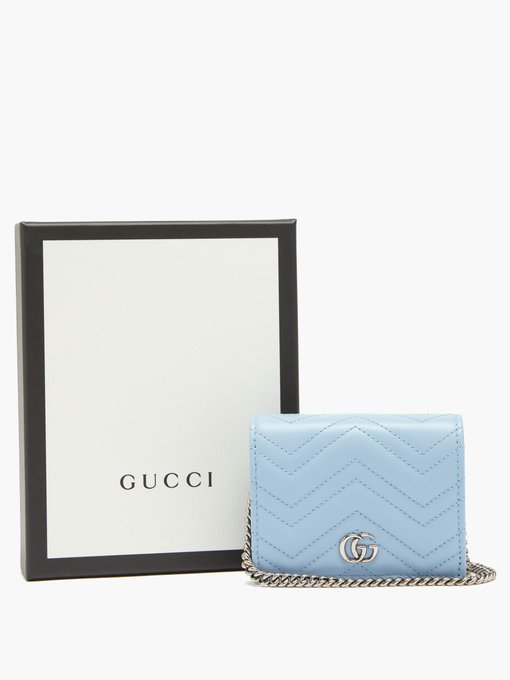 gucci gg marmont matelassé leather wallet on a chain