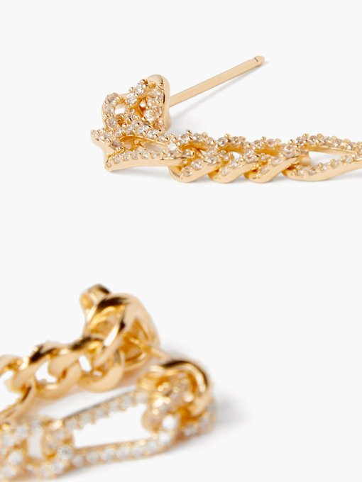Pavé-crystal gold-plated sterling 