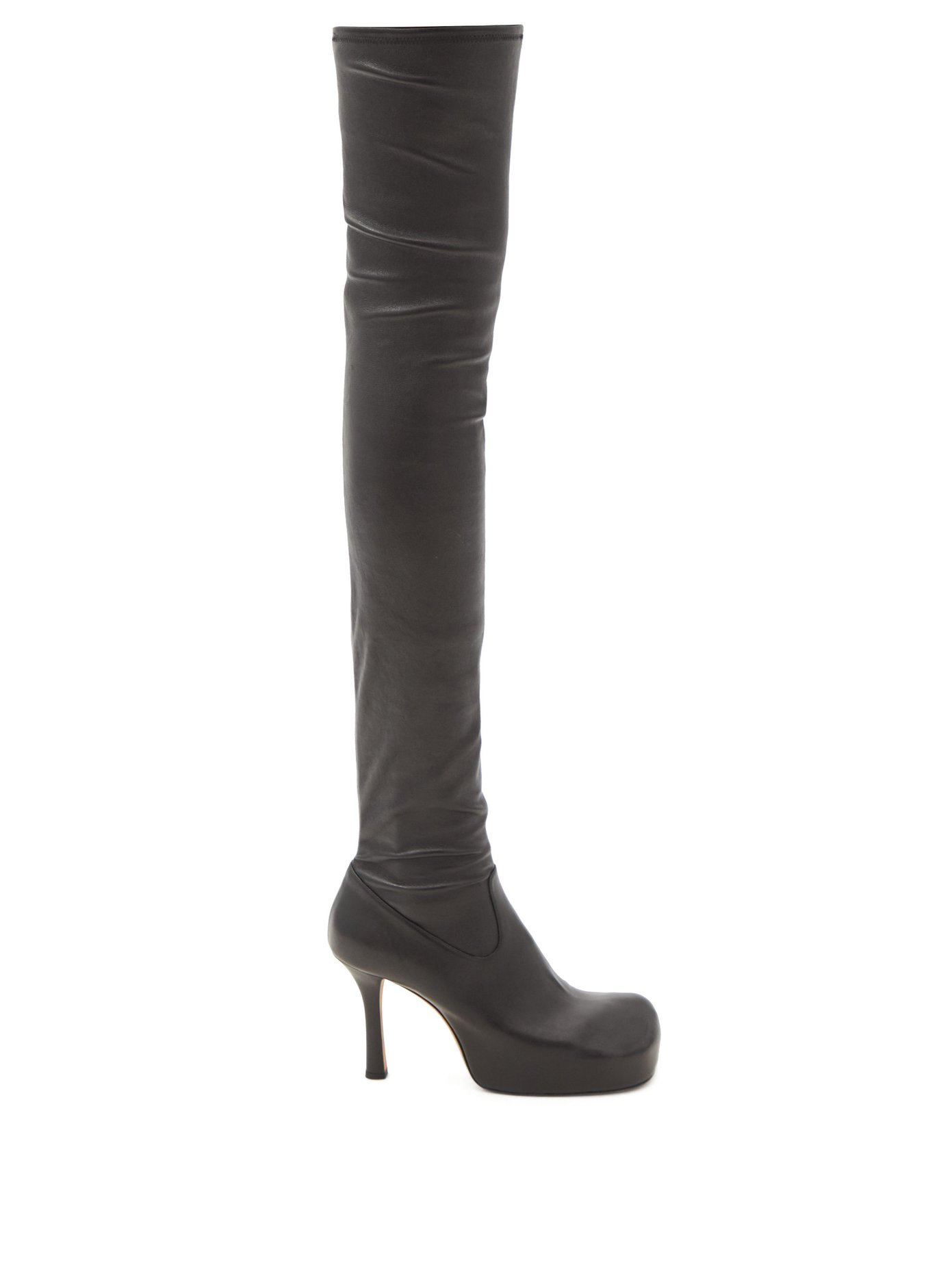 over the knee boots with toe out