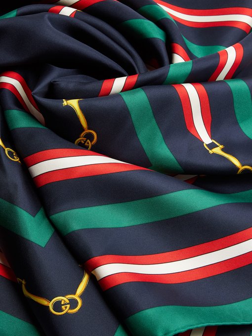 Horsebit-print silk scarf | Gucci | MATCHESFASHION UK