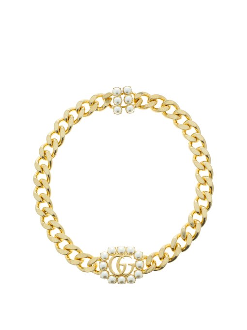 GG faux-pearl choker necklace | Gucci 