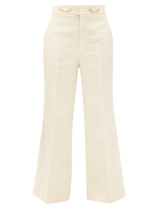 tweed cigarette trousers