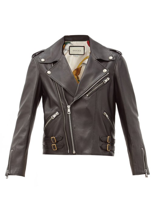 Leather biker jacket | Gucci 
