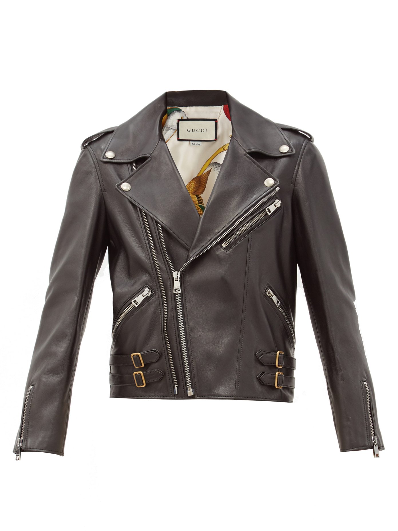 gucci leather biker jacket