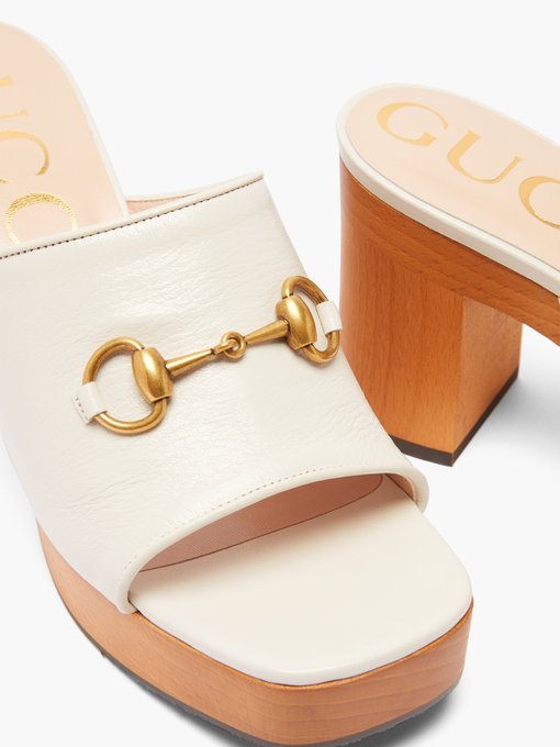 gold platform mules