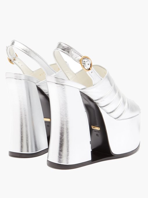 gucci silver platform shoes