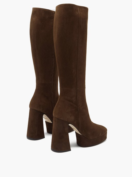 gucci suede knee high boots