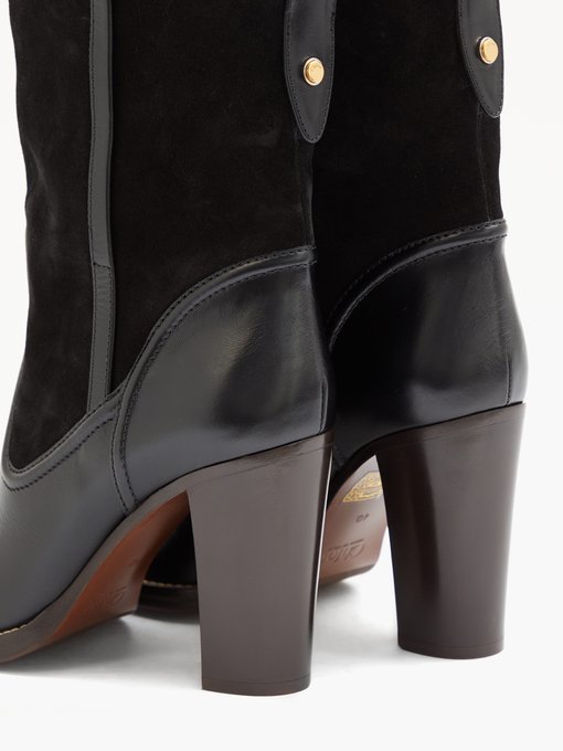 Suede and leather ankle boots | Chloé 