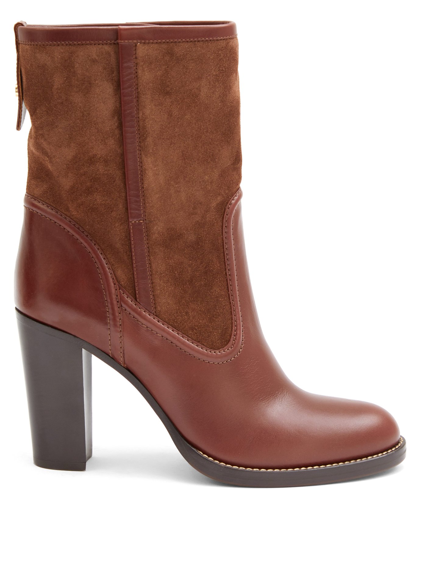 Suede and leather ankle boots | Chloé 